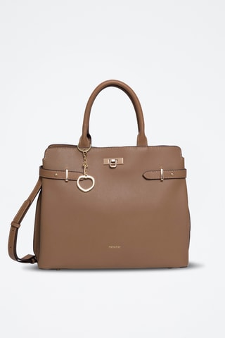 Borsa a mano in crosta di pelle Vanda - Marrone