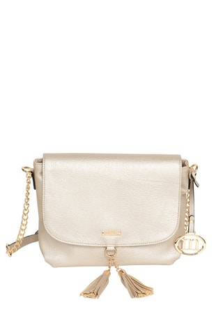 Sac bandoulière Mareva - Noir, beige et doré