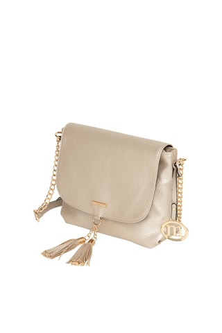 Sac bandoulière Mareva - Noir, beige et doré