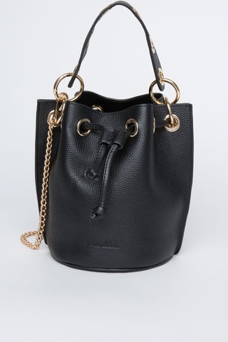 Borsa a secchiello in pelle Eden - Nero