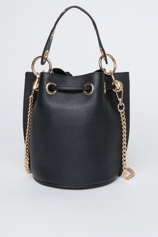 Borsa a secchiello in pelle Eden - Nero