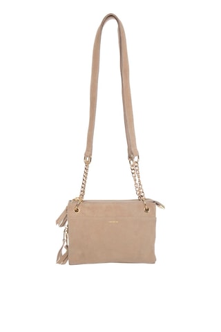 Borsa a tracolla in pelle scamosciata Chelly - Beige