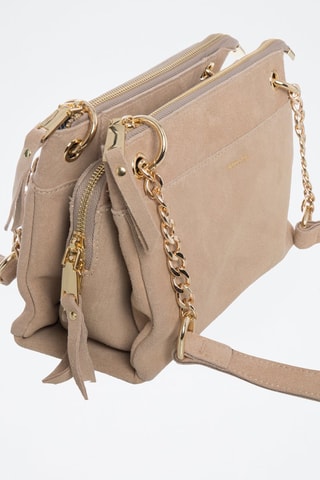 Borsa a tracolla in pelle scamosciata Chelly - Beige