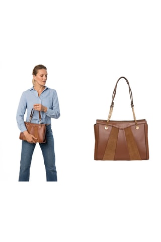 Borsa a spalla in pelle Ornella C - Marrone