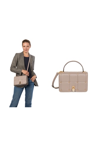 Borsa a tracolla in pelle Peline - Taupe