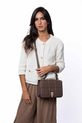 Borsa a tracolla in pelle Peline - Marrone