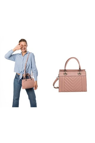 Borsa a mano in pelle Paoline - Rosa