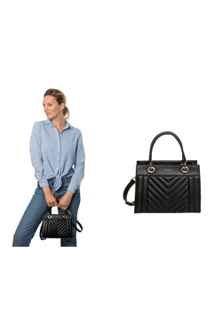 Borsa a mano in pelle Paoline - Nero