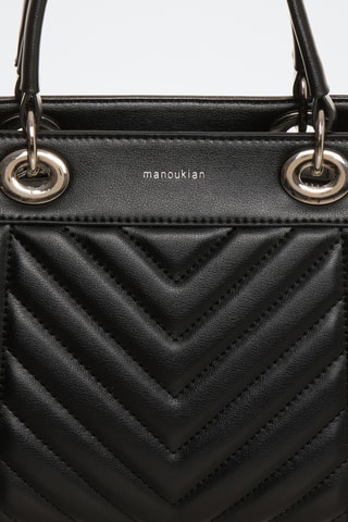 Borsa a mano in pelle Paoline - Nero