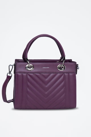 Borsa a mano in pelle Paoline - Viola