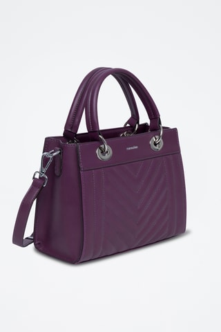 Borsa a mano in pelle Paoline - Viola