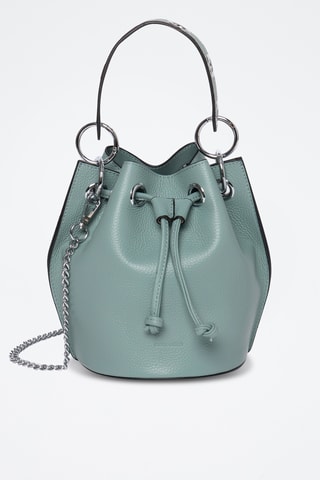 Borsa a secchiello in pelle Eden - Blu