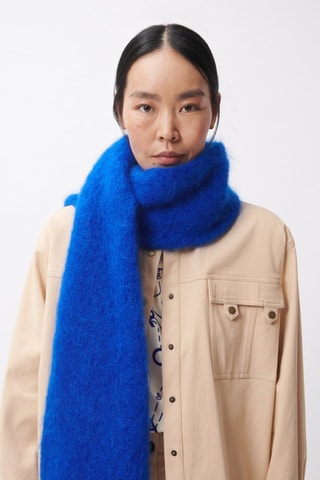 Sciarpa in mohair e lana Izel - Blu elettrico
