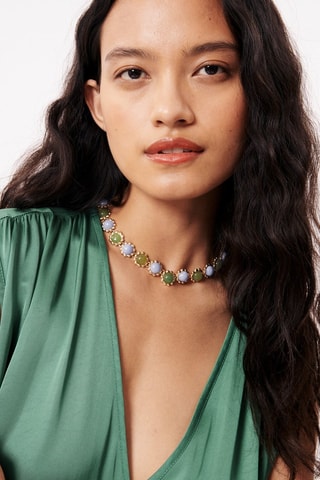 Collana Chemsy - Kaki e turchese