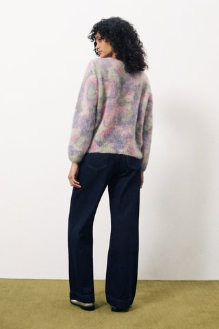 Maglia tie and dye in mohair e lana Lata - Viola e rosa