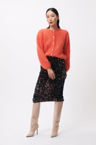 Cardigan in mohair e lana Calixta - Arancione