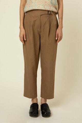 Pantaloni 7/8 a vita alta Badiallo - Cammello