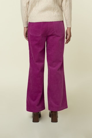 Pantaloni in velluto a vita alta Yiwen - Viola