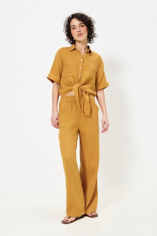 Pantaloni straight a vita alta Aymie - Cammello