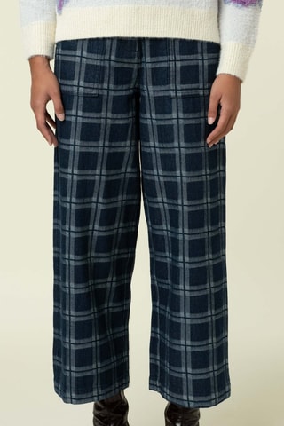 Pantaloni straight a vita Gabriella - Blu scuro