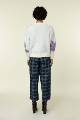 Pantaloni straight a vita Gabriella - Blu scuro