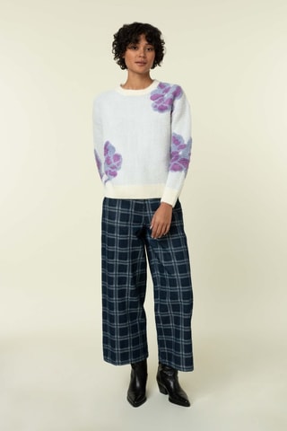 Pantaloni straight a vita Gabriella - Blu scuro