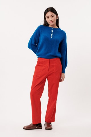 Pantaloni straight a vita Pelly - Rosso