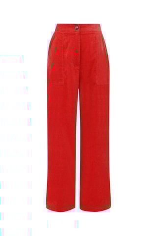 Pantaloni straight a vita Pelly - Rosso