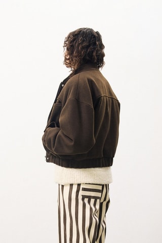 Bomber in lana Carren - Marrone