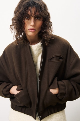 Bomber in lana Carren - Marrone