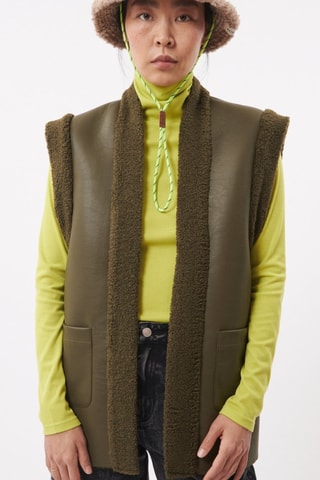 Giacca senza maniche double face Caja - Kaki