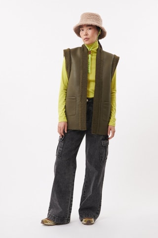 Giacca senza maniche double face Caja - Kaki