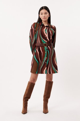 Abito a camicia Razika - Marrone scuro e verde chiaro