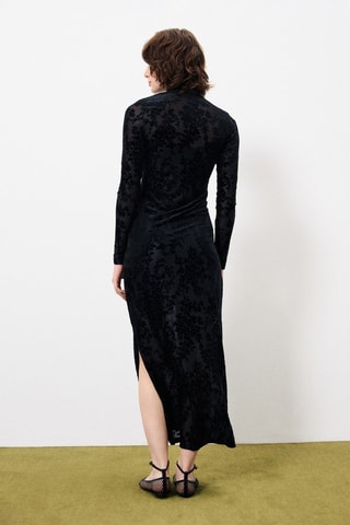 Abito lungo in velluto Edese - Nero