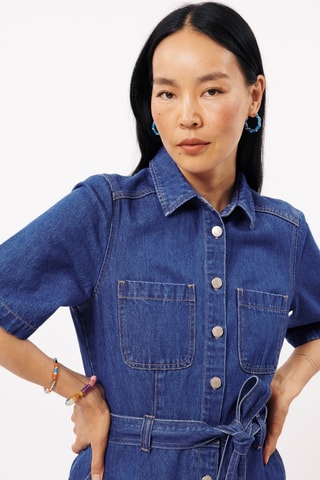 Tuta in jeans Akila - Indaco