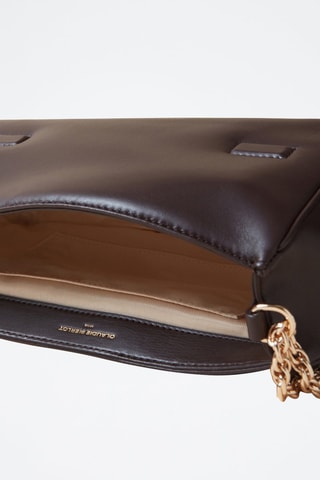 Sac porté épaule en cuir - Marron foncé