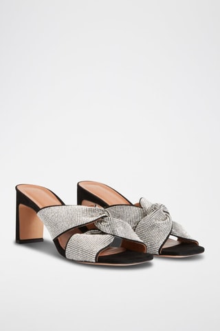 Leren Sandalen met Hak -  Zwart