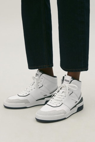 Baskets montantes en cuir - Blanc