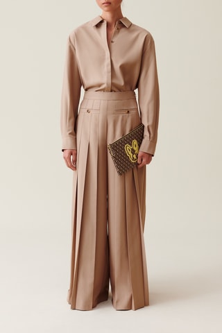 Pantalon plissé - Beige