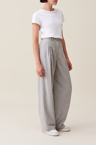 Wollen Broek Wide Legs - Lichtgrijs