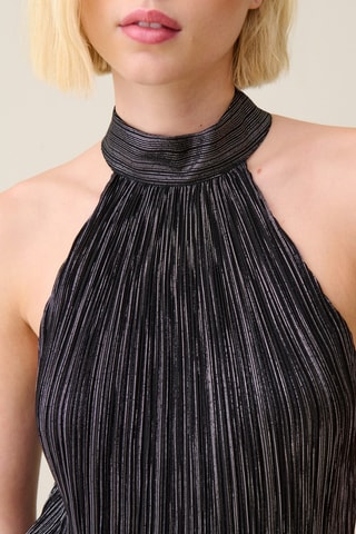 Geplooide Top - Zwart