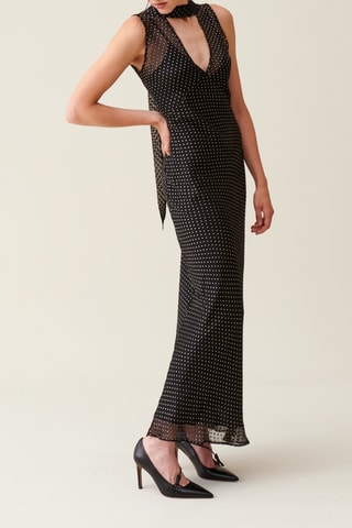 Lange Zijden Jurk - Zwart