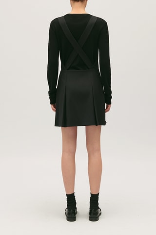 Robe-salopette en laine - Noir