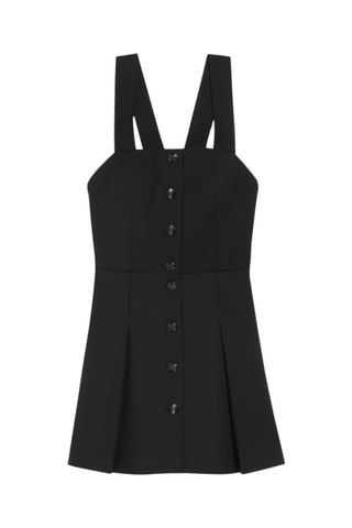 Robe-salopette en laine - Noir