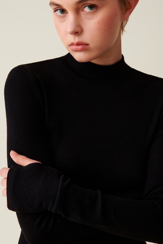 Wollen T-shirt - Zwart