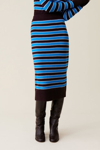 Rechte Wollen Rok - Blauw