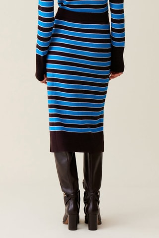 Rechte Wollen Rok - Blauw