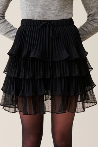 Rok met Ruches - Zwart