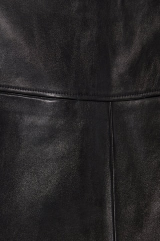 Leren Rechte Rok Hoge Taille - Zwart