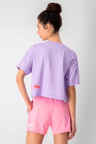 T-shirt court - Lavande et rouge